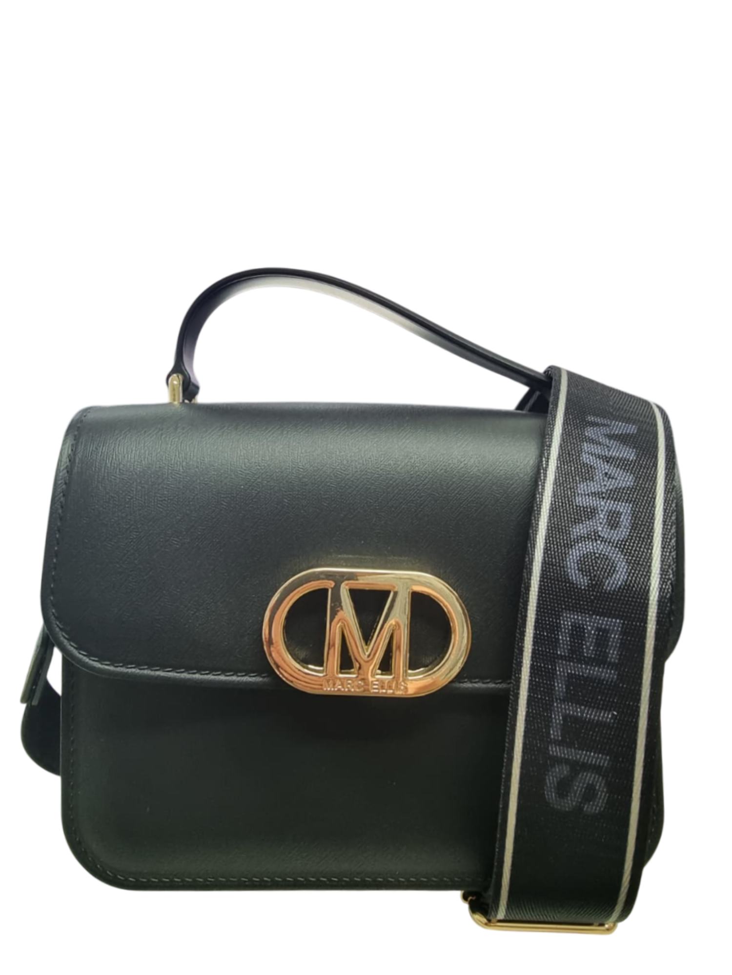 Marc Ellis borsa a mano Flat Ear nero FLAT EAR 25 BLACK-LIGHT GOLD MARC ELLIS