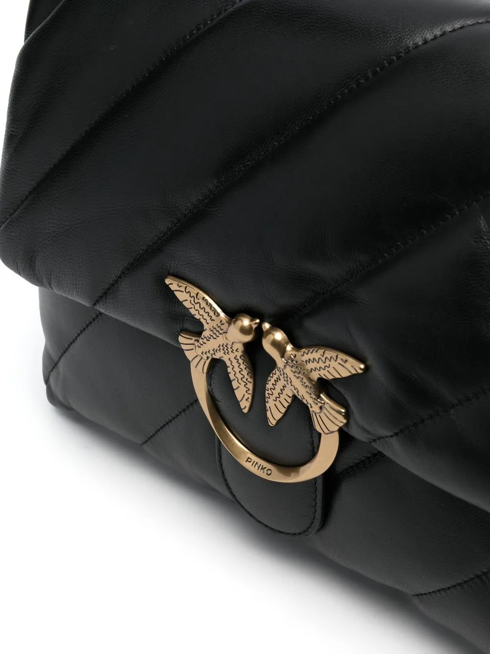 Pinko borsa Love Big Puff Maxi Quilt in pelle trapuntata nero oro 100037-A0F2 Z99Q PINKO