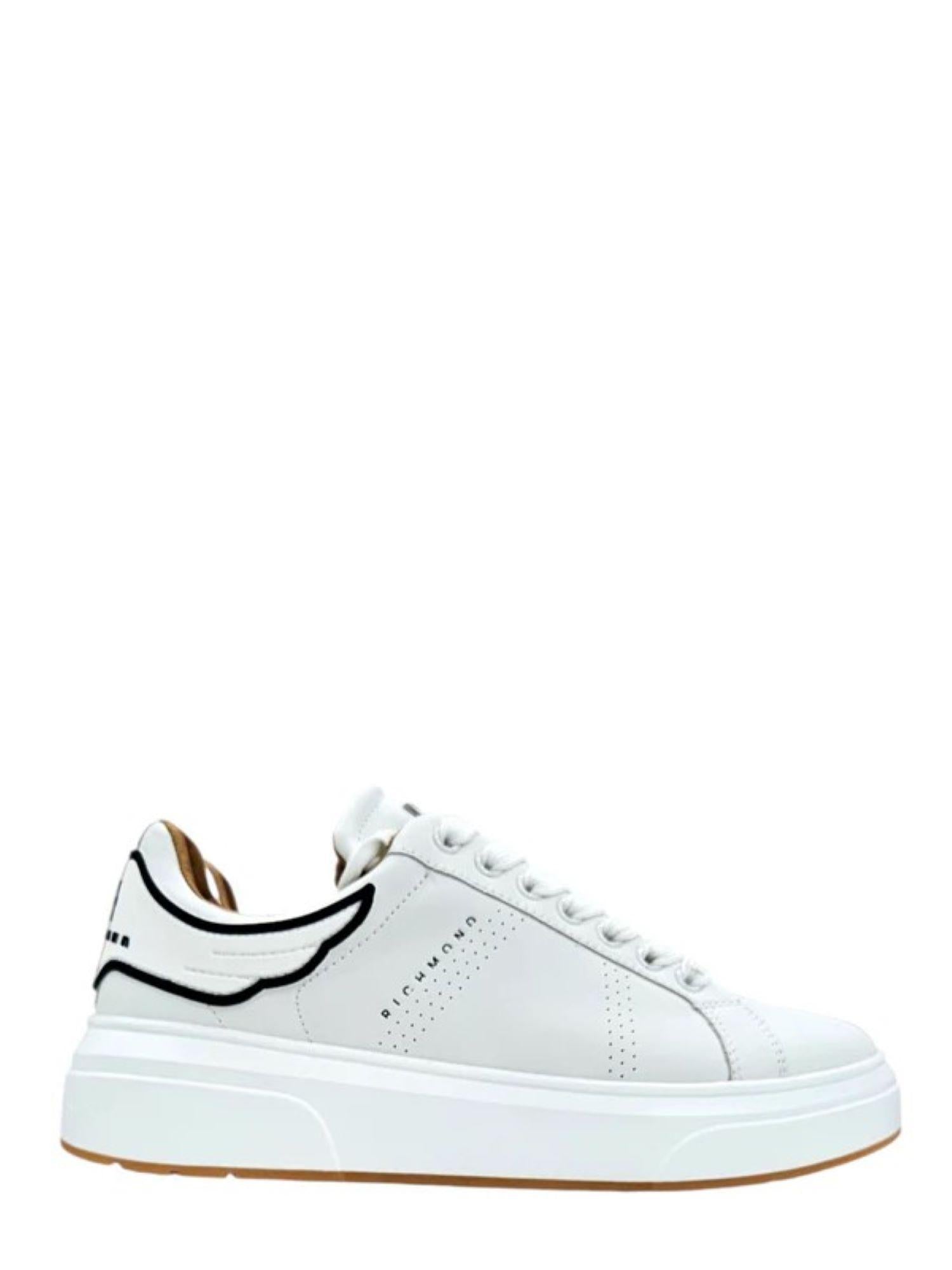 John Richmond sneakers uomo Action Leather in pelle bianco 31017 A John RICHMOND