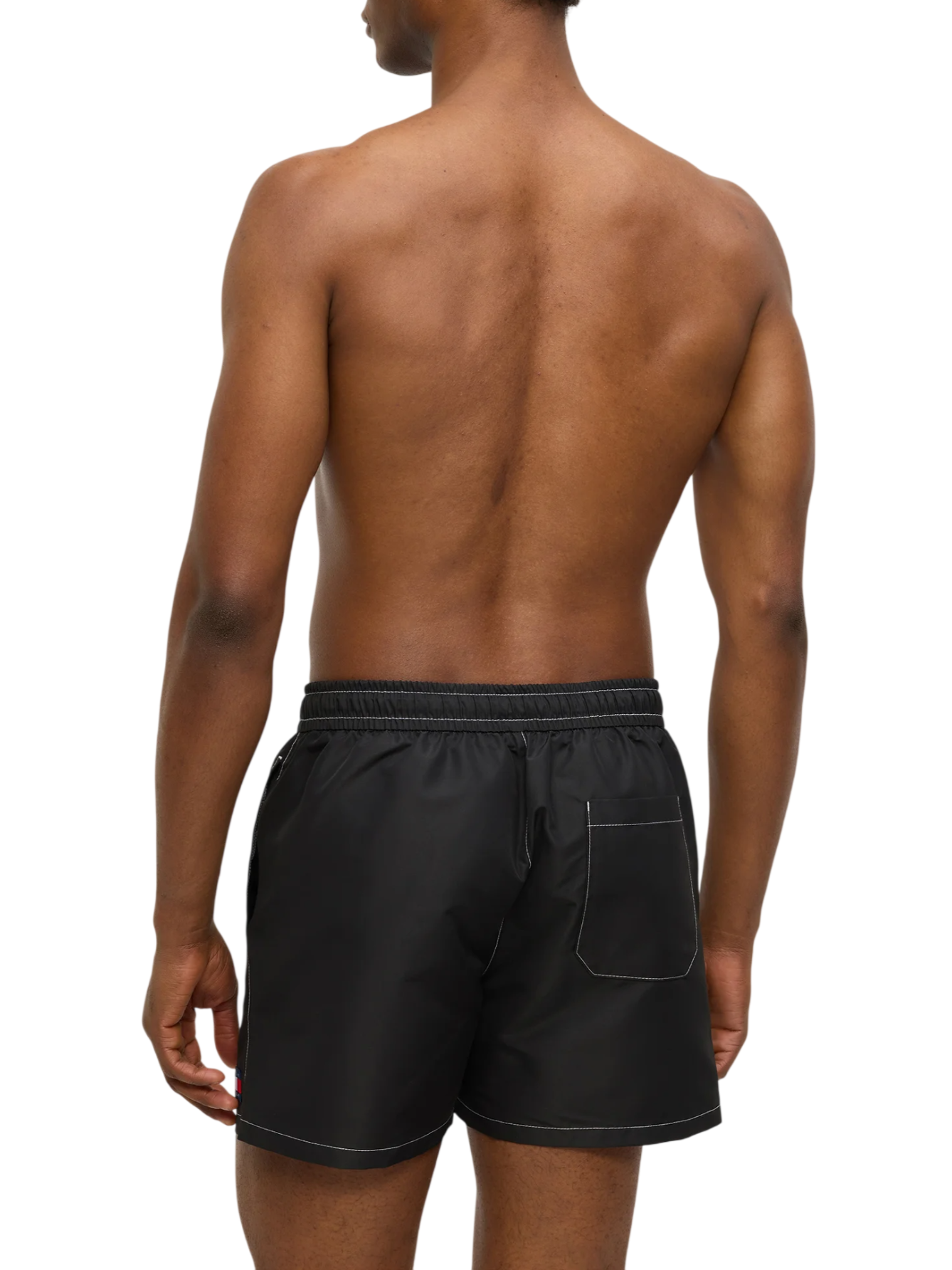 Tommy Hilfiger boxer mare uomo con patch logato nero UM0UM03852 BDS Tommy Hilfiger beachwear