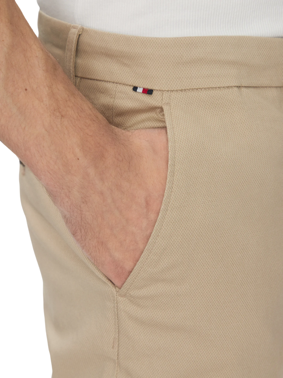 Tommy Hilfiger pantaloni slim fit in cotone beige MW0MW37717 RBT Tommy Hilfiger