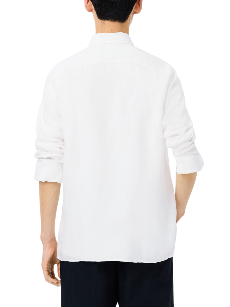 Lacoste camicia in lino uomo con tasca bianco CH5692 001 LACOSTE