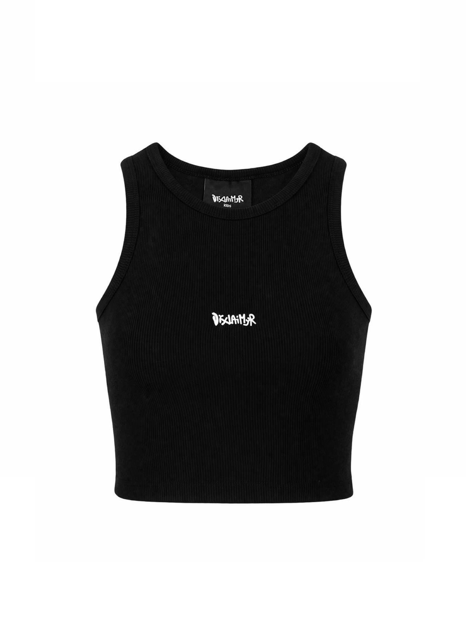 Disclaimer top crop bambina a costine nero 58907 NERO-ST.BIANCA DISCLAIMER