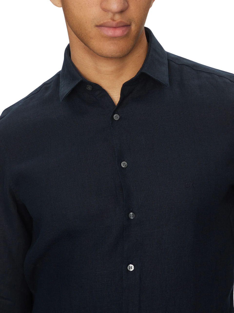 Calvin Klein camicia manica lunga in lino slim fit blu K10K109286 CEF Calvin Klein