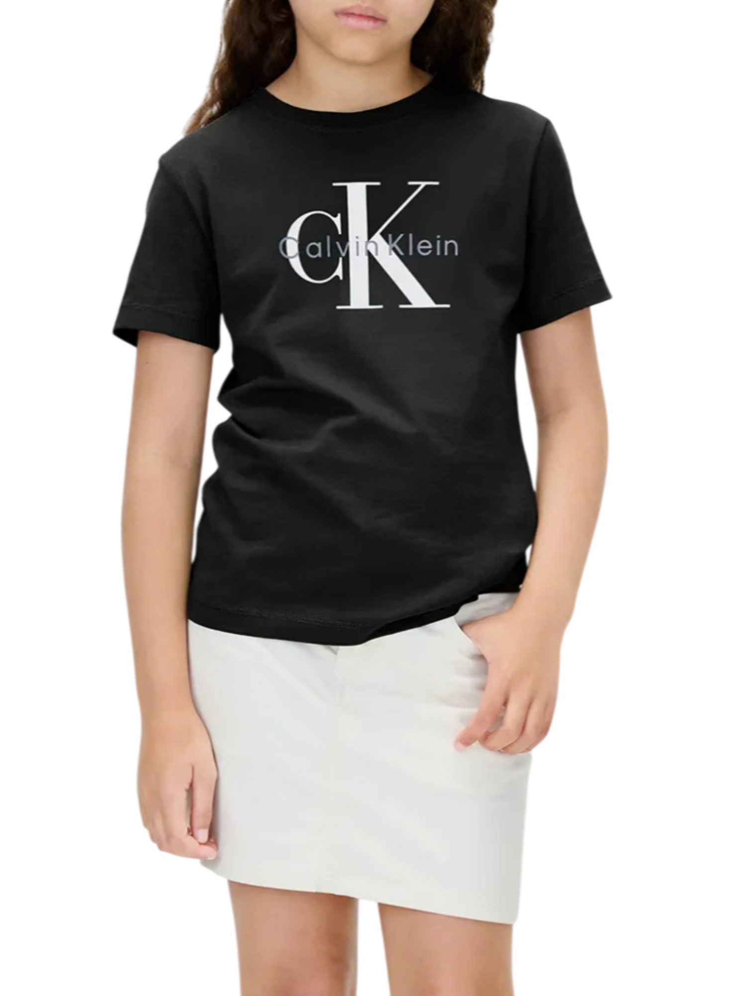 Calvin Klein Jeans T-shirt bambina manica corta nero IU0IU00715 BEH Calvin Klein Jeans