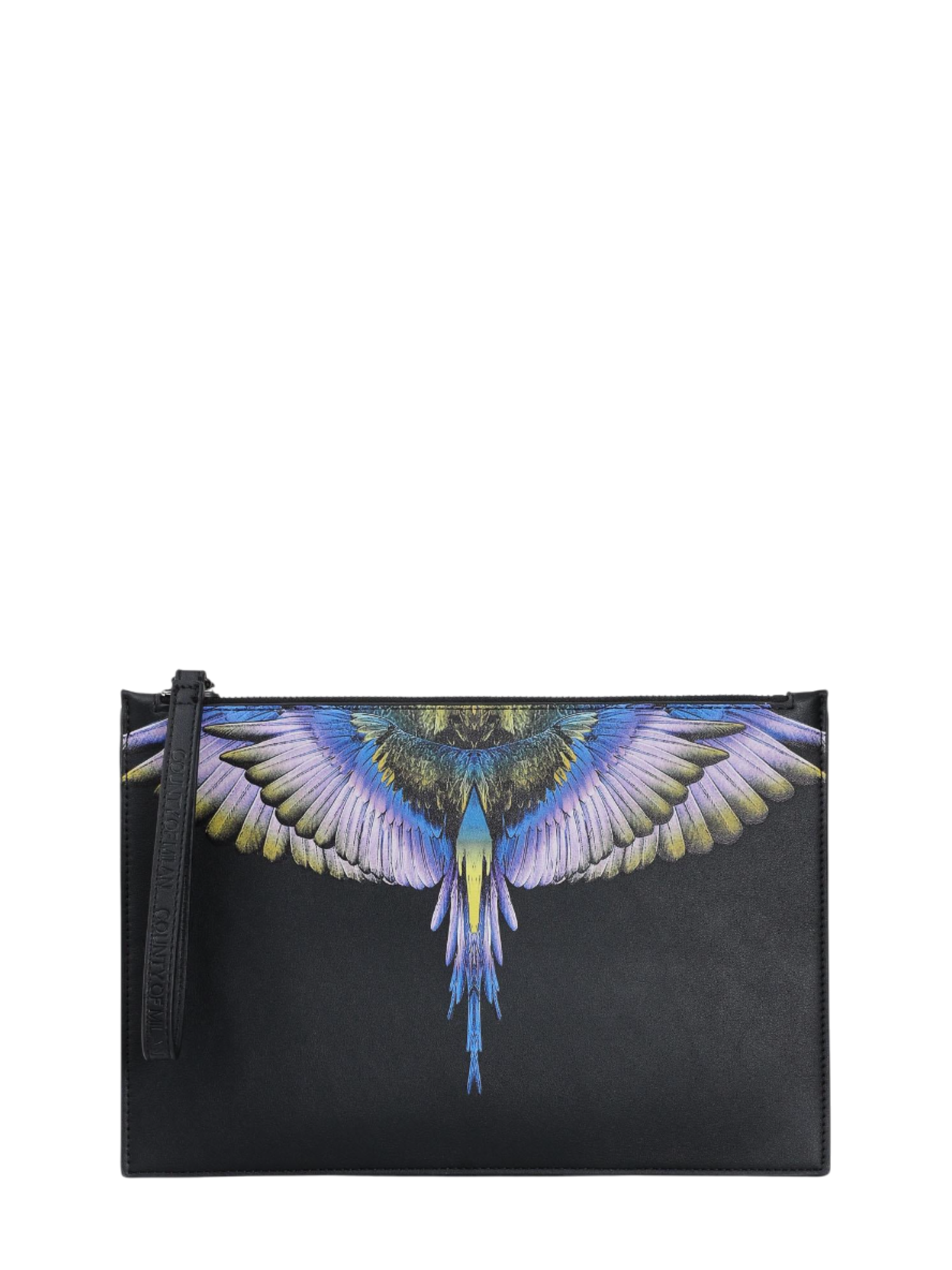 County of Milan pochette in ecopelle donna nero COMAF250135 NERO-BLUE WINGS COUNTY OF MILAN