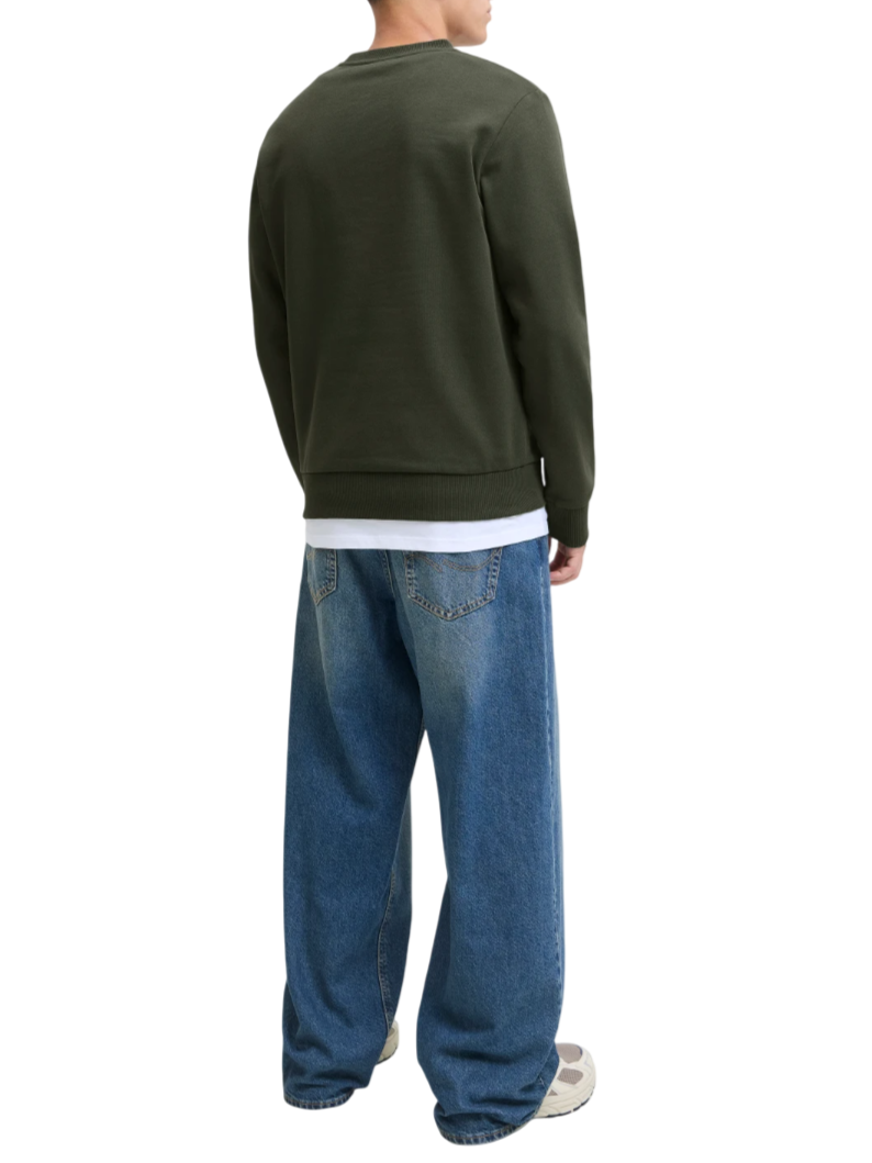 Jack&Jones felpa girocollo uomo verde scuro 12279256 DUFFEL BAG JACK&JONES