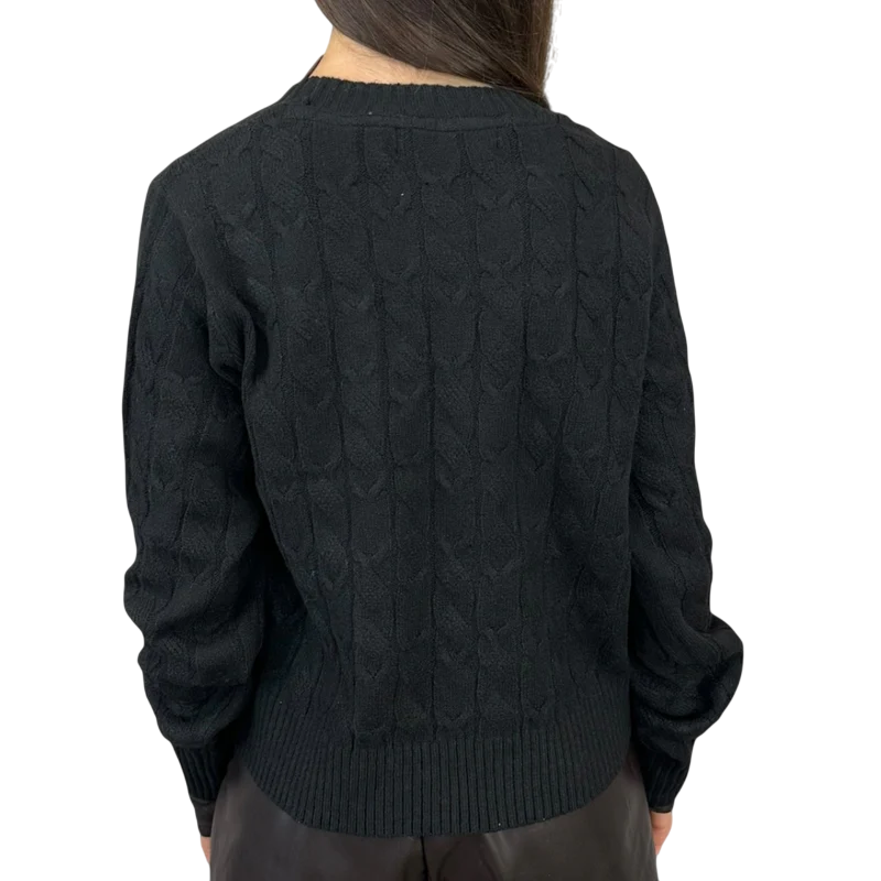 Vero Moda maglia donna con trecce nero 10331814 BLACK VERO MODA