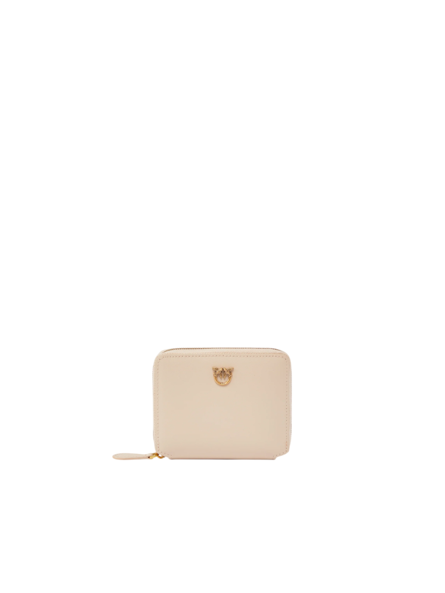 Pinko portafogli in pelle Taylor con zip beige oro 100249-A0F1 C50Q PINKO