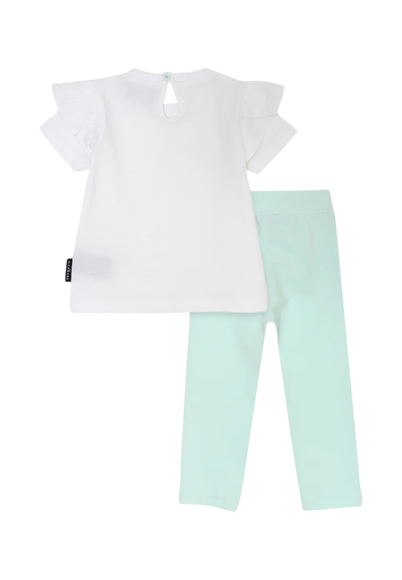 John Richmond completo T-shirt manica corta e leggings bianco verde acqua RIP25008CJ WHITE-BAY John RICHMOND