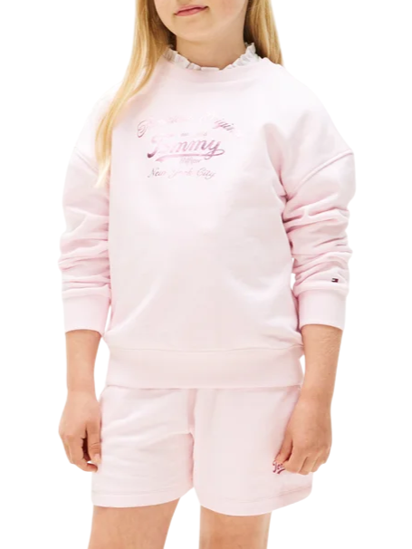 Tommy Hilfiger felpa bambina con logo rosa KG0KG08683 TOG Tommy Hilfiger