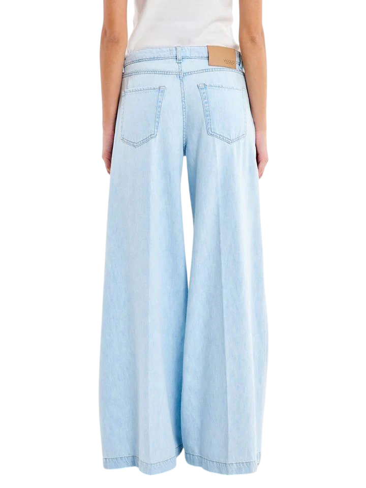 Vicolo jeans wide leg Madison lavaggio blu chiaro DAB5023 BLU DENIM VICOLO