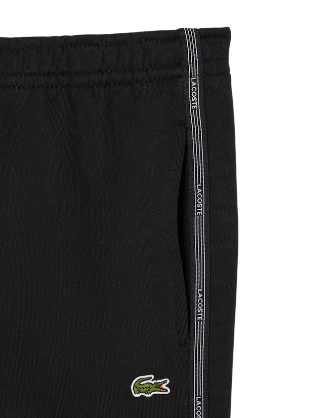 Lacoste bermuda uomo in felpa con banda logata nero GH0886 031 LACOSTE