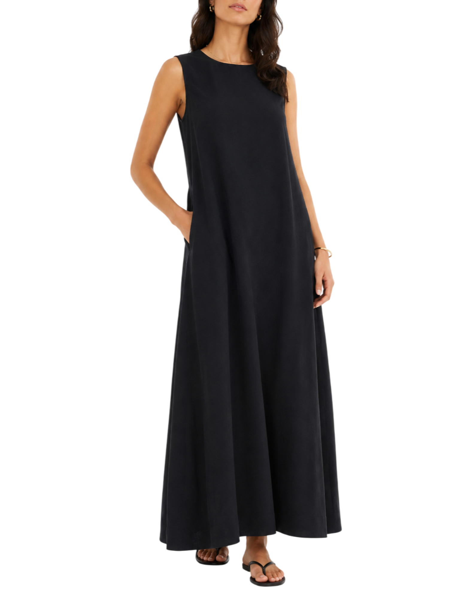 Jc Sophie abito lungo Leontine misto viscosa nero L3138 BLACK JC SOPHIE