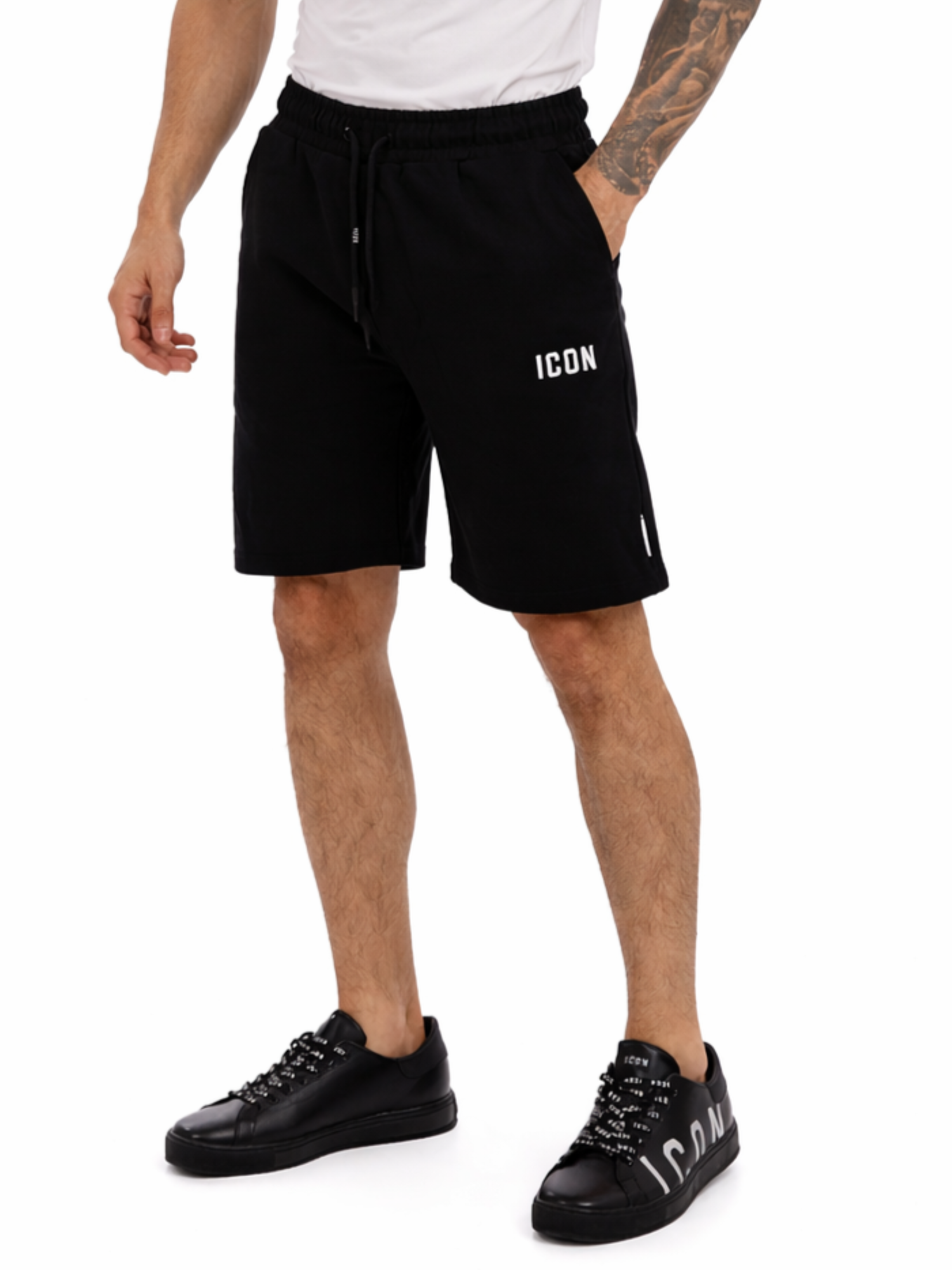 Icon bermuda uomo con logo nero IUPREB001 NERO ICON