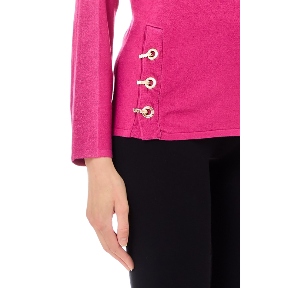 Liu Jo maglia in misto viscosa con occhielli fucsia TF4098MS49I 82326 LIU JO