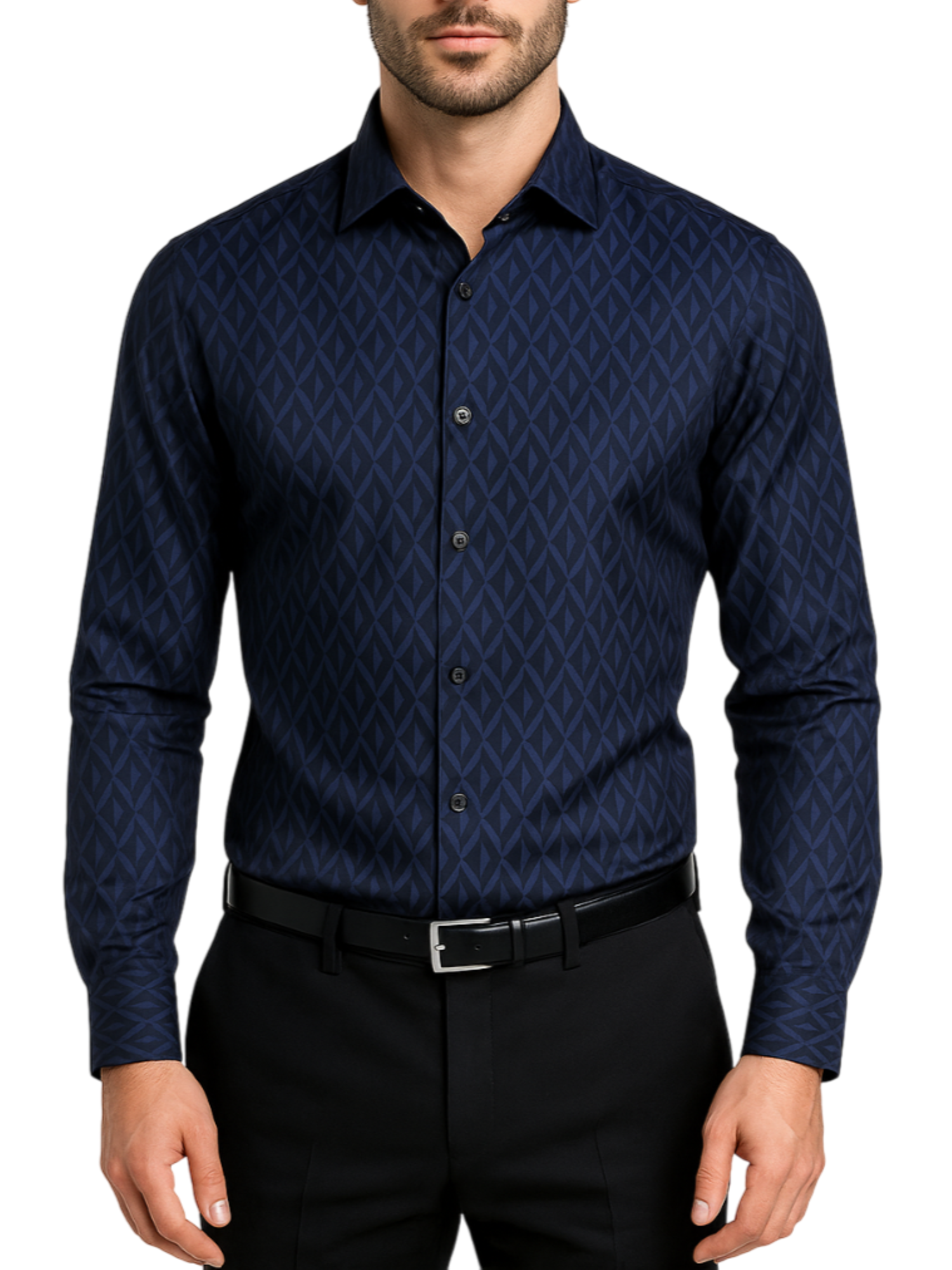 Michael Kors camicia uomo slim in fantasia nero blu MK0DS01623 M411 MICHAEL KORS