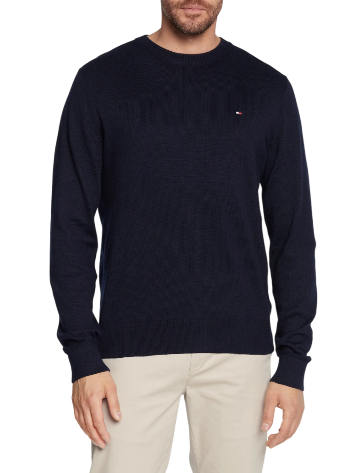 Tommy Hilfiger maglia girocollo in misto cashmere blu MW0MW28046 DW5 Tommy Hilfiger
