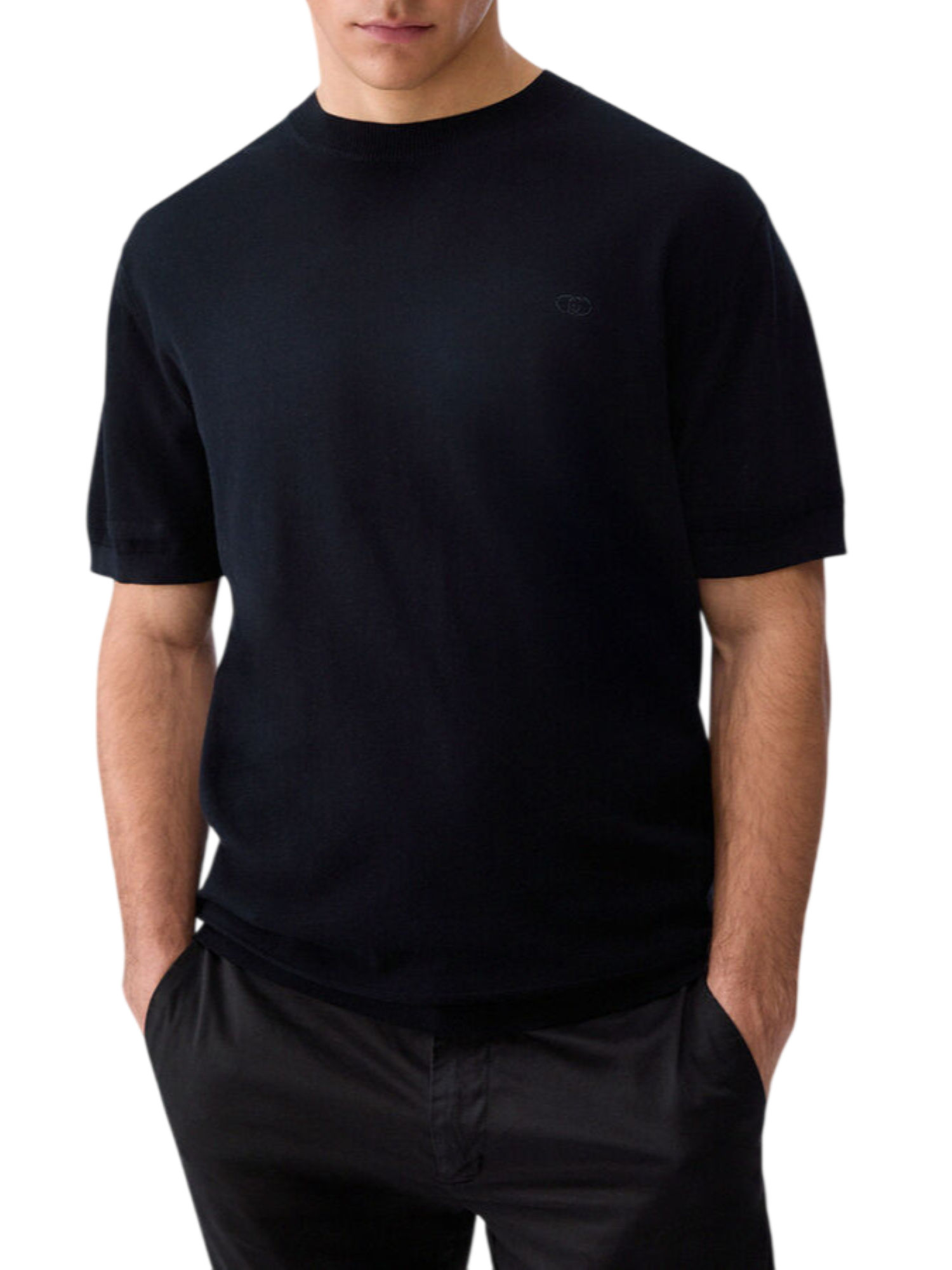 Liu Jo maglia manica corta uomo in cotone nero QXX110MA71P 22222 LIU JO