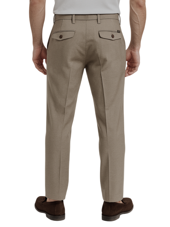 Rar pantaloni uomo con pinces tortora GHIRO-126108 FANGO RAR