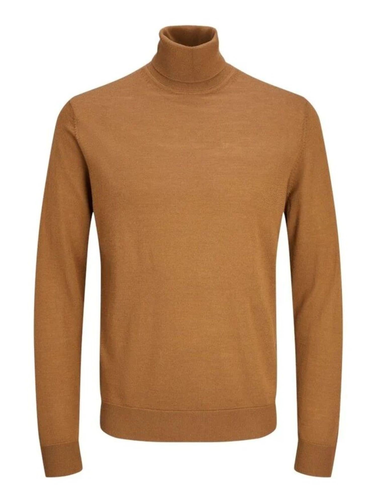 Jack&Jones maglia dolcevita lamerino marrone 12216829 NUTHATCH PREMIUM BY JACK&JONES