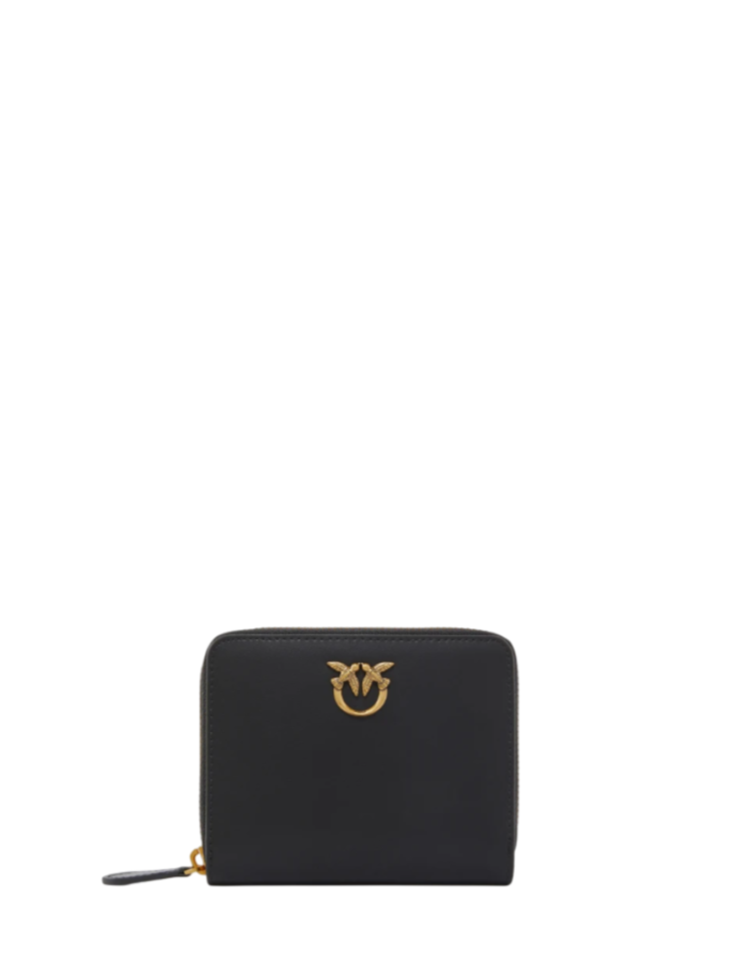 Pinko portafogli in pelle Taylor con zip nero oro 100249-A0F1 Z99Q PINKO