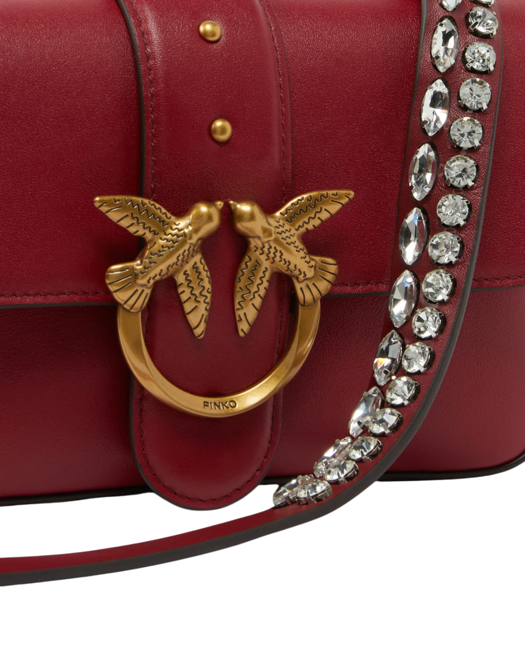 Pinko borsa Love One Mini Slouchy con charms rosso 105824-A0QO OA4Q PINKO