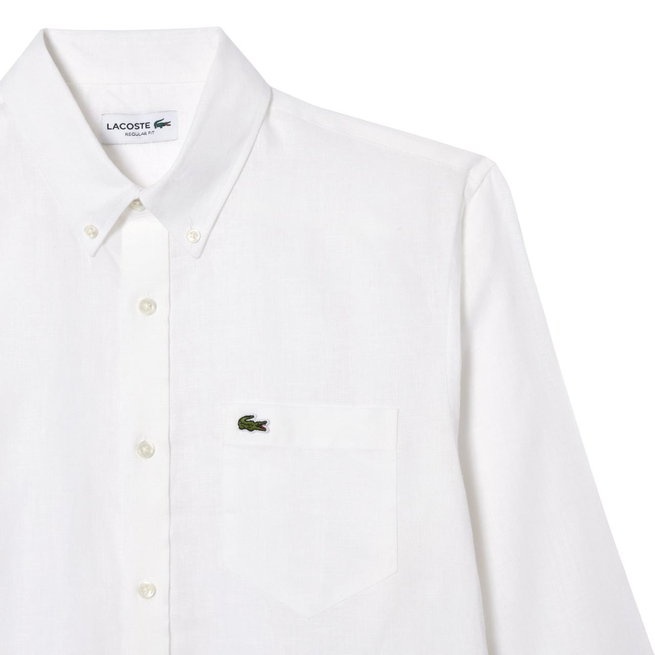Lacoste camicia in lino uomo con tasca bianco CH5692 001 LACOSTE