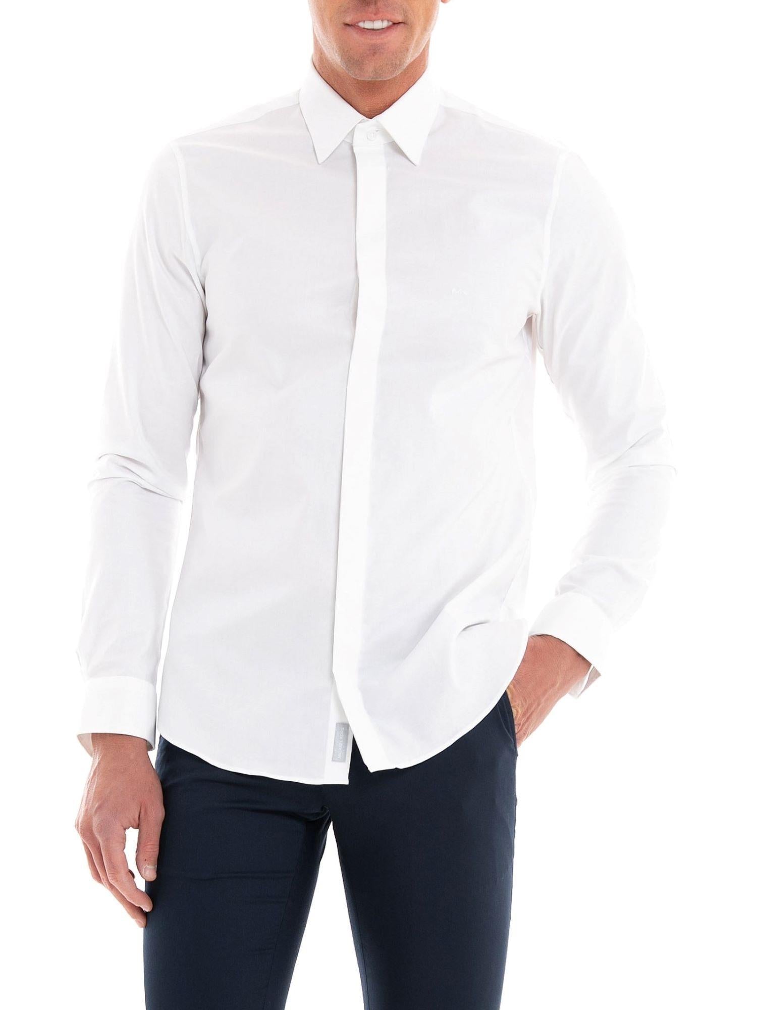 Michael Kors camicia slim fit manica lunga bianco MK0DS01001 M100 MICHAEL KORS