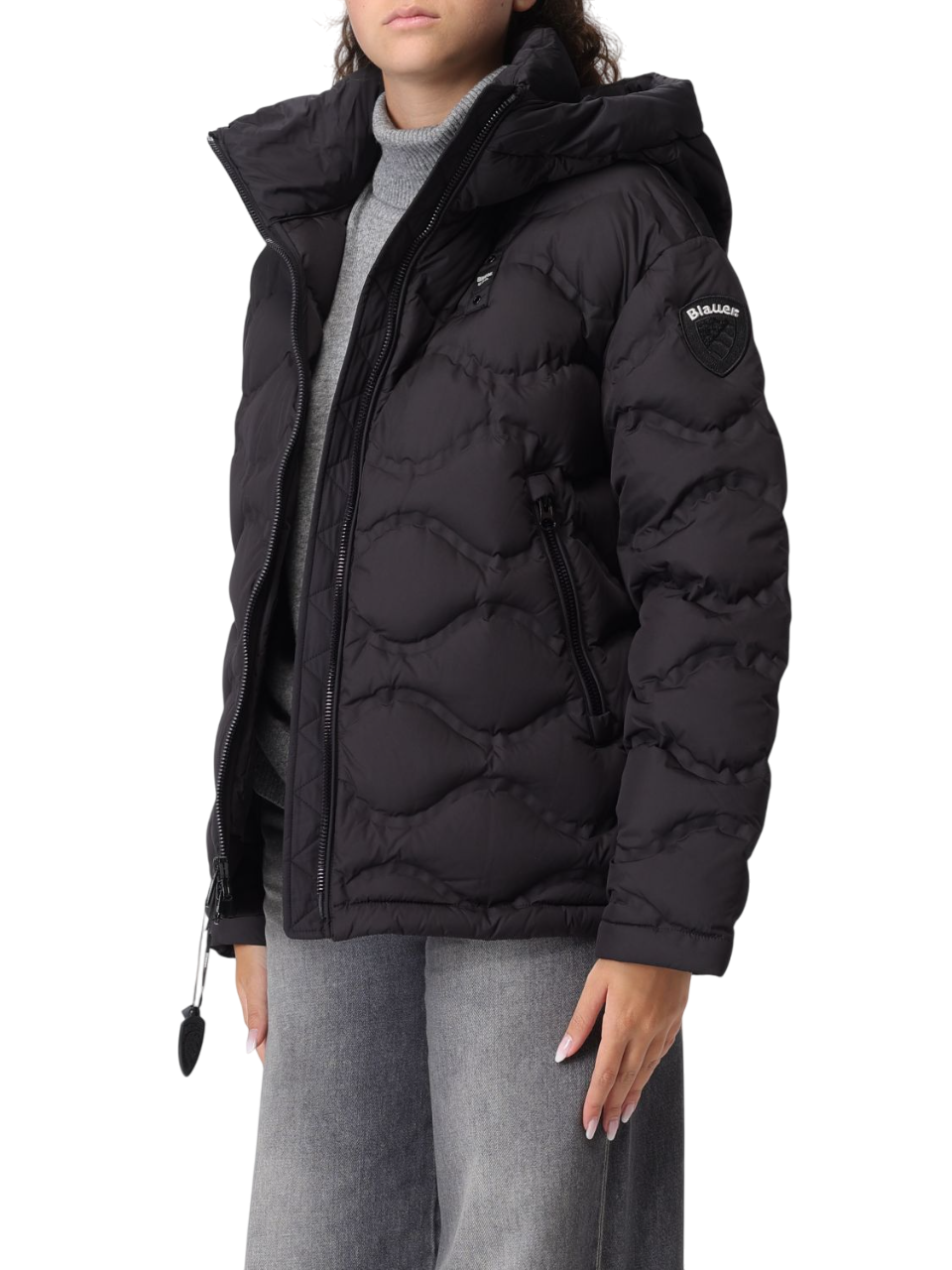 Blauer piumino donna Lorraine con cappuccio nero 25WBLDC03173-007307 999 BLAUER