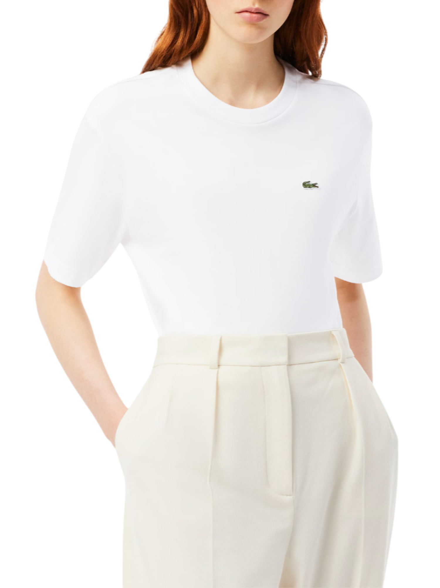 Lacoste T-shirt manica corta in jersey bianco TF7215 001 LACOSTE
