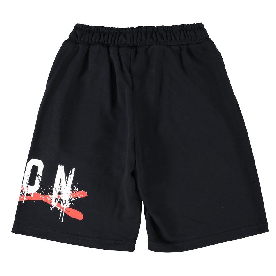 Icon bermuda bambino con logo spray nero IBSH001008 9000 ICON