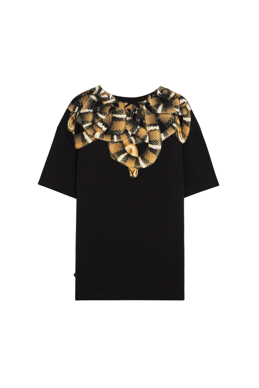County of Milan T-shirt manica corta con stampa snake nero CAMATH038 110 COUNTY OF MILAN
