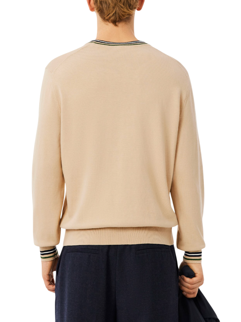 Lacoste maglia uomo in cotone beige AH5158 DV0 LACOSTE