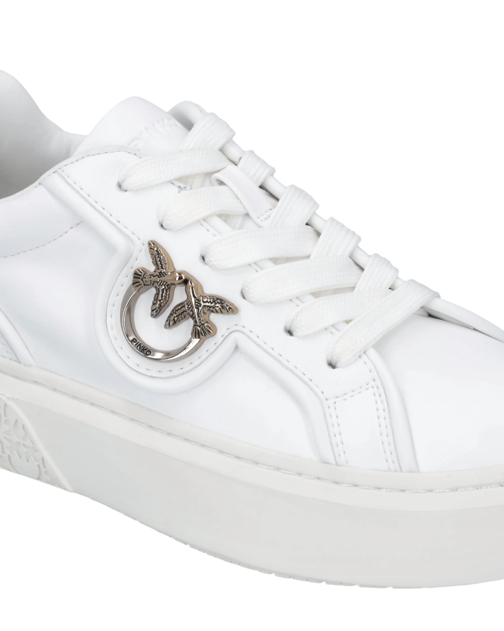 Pinko sneakers donna in pelle Yoko bianco oro SS0041P087 Z1B PINKO