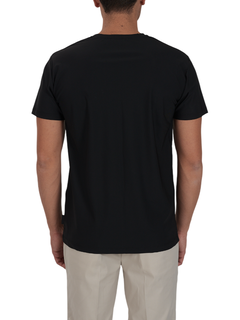 Yes Zee T-shirt manica corta in nylon stretch nero T778-OQ00 0801 YES-ZEE