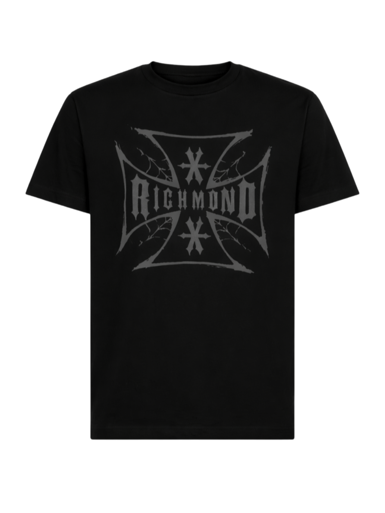 John Richmond T-shirt manica corta con logo strass nero UMP26200TS BLACK John RICHMOND