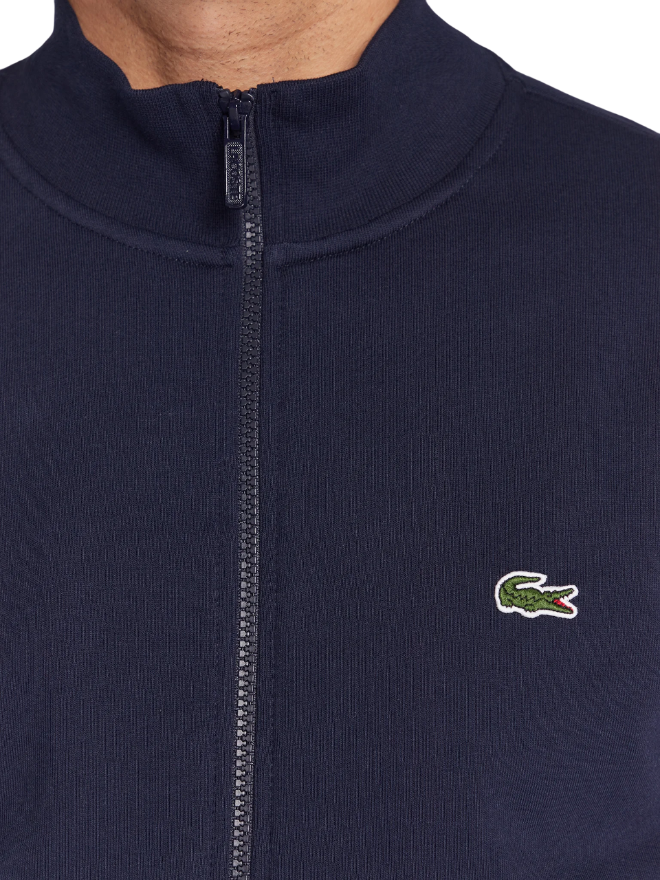 Lacoste felpa con zip in cotone felpato blu SH9622 166 LACOSTE