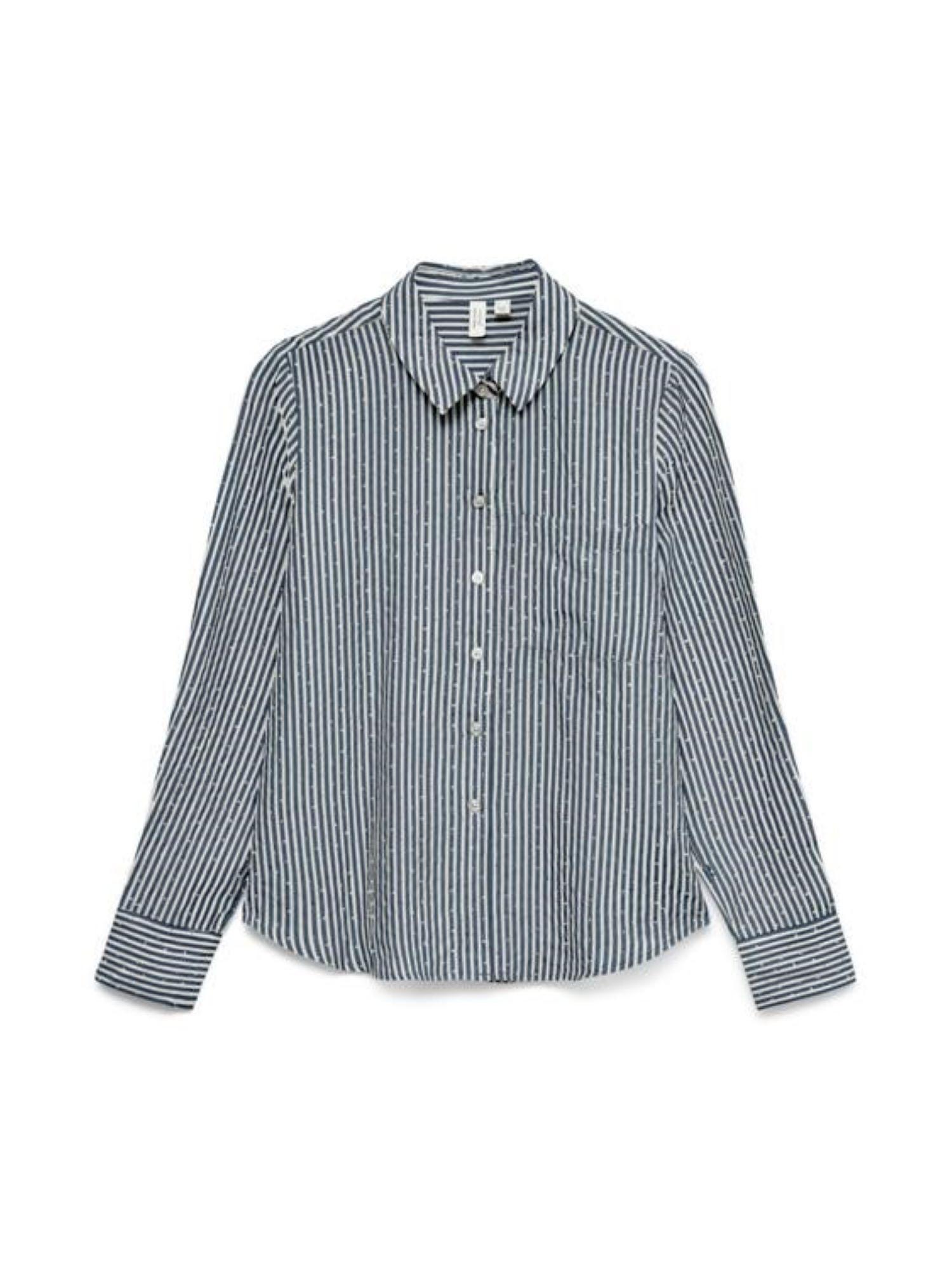 Vero Moda camicia a righe con strass blu 10338157 DARK DENIM-SNOW WHITE W.SILVER VERO MODA