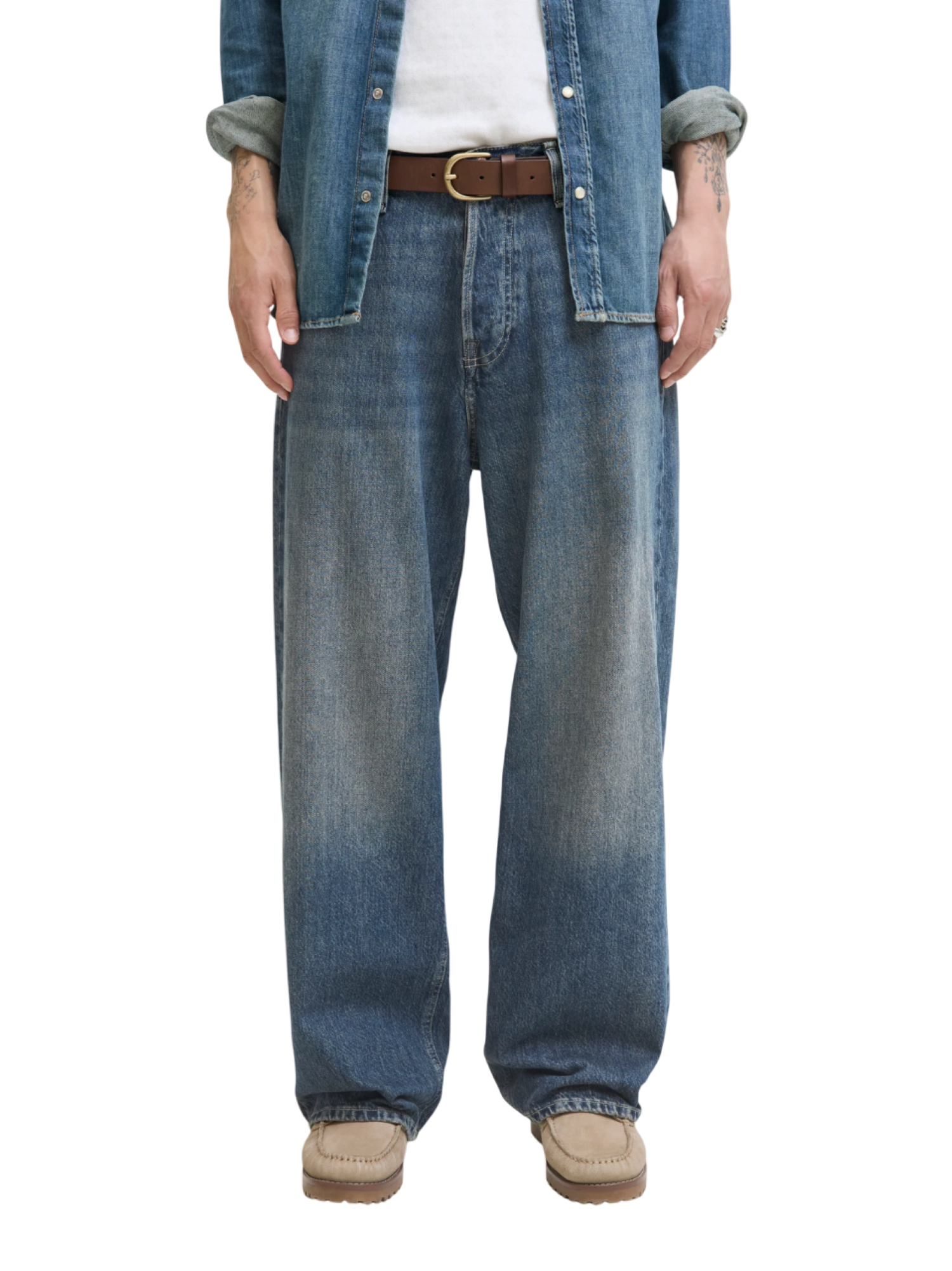 Jack&Jones jeans gamba larga Dave lavaggio blu 12283806 AM582 JACK&JONES