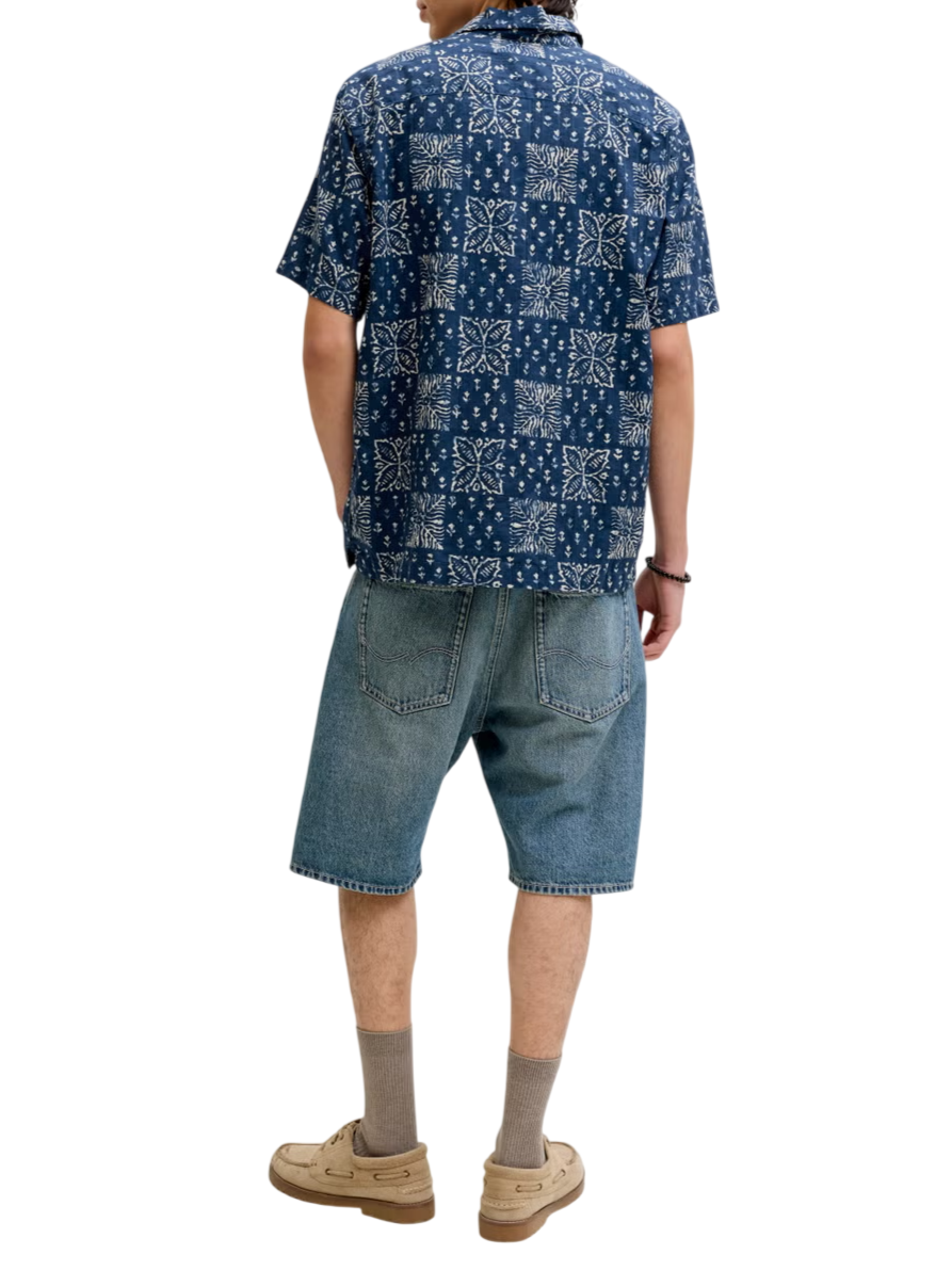 Jack&Jones camicia uomo manica corta in fantasia blu 12291968 SKY CAPTAIN JACK&JONES
