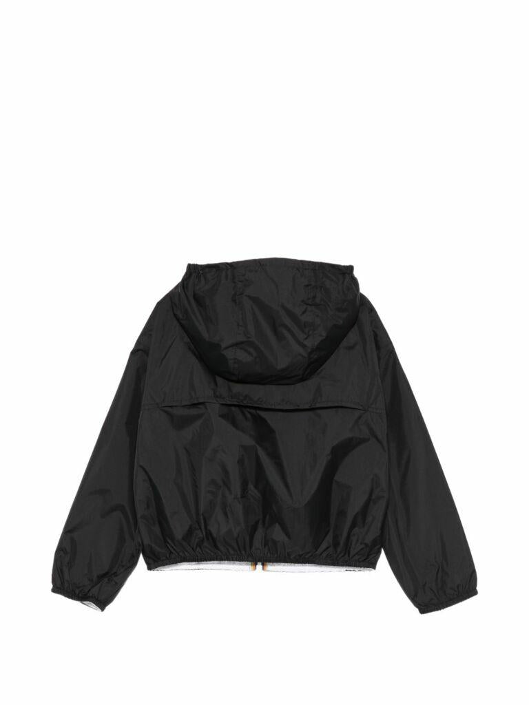 K-Way giubbino reversibile bambina con cappuccio bainco nero K41337W AL7 K-WAY
