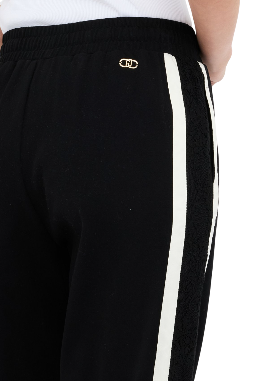 Liu Jo pantaloni joggers con pizzo nero TF5010J4523 03N66 LIU JO
