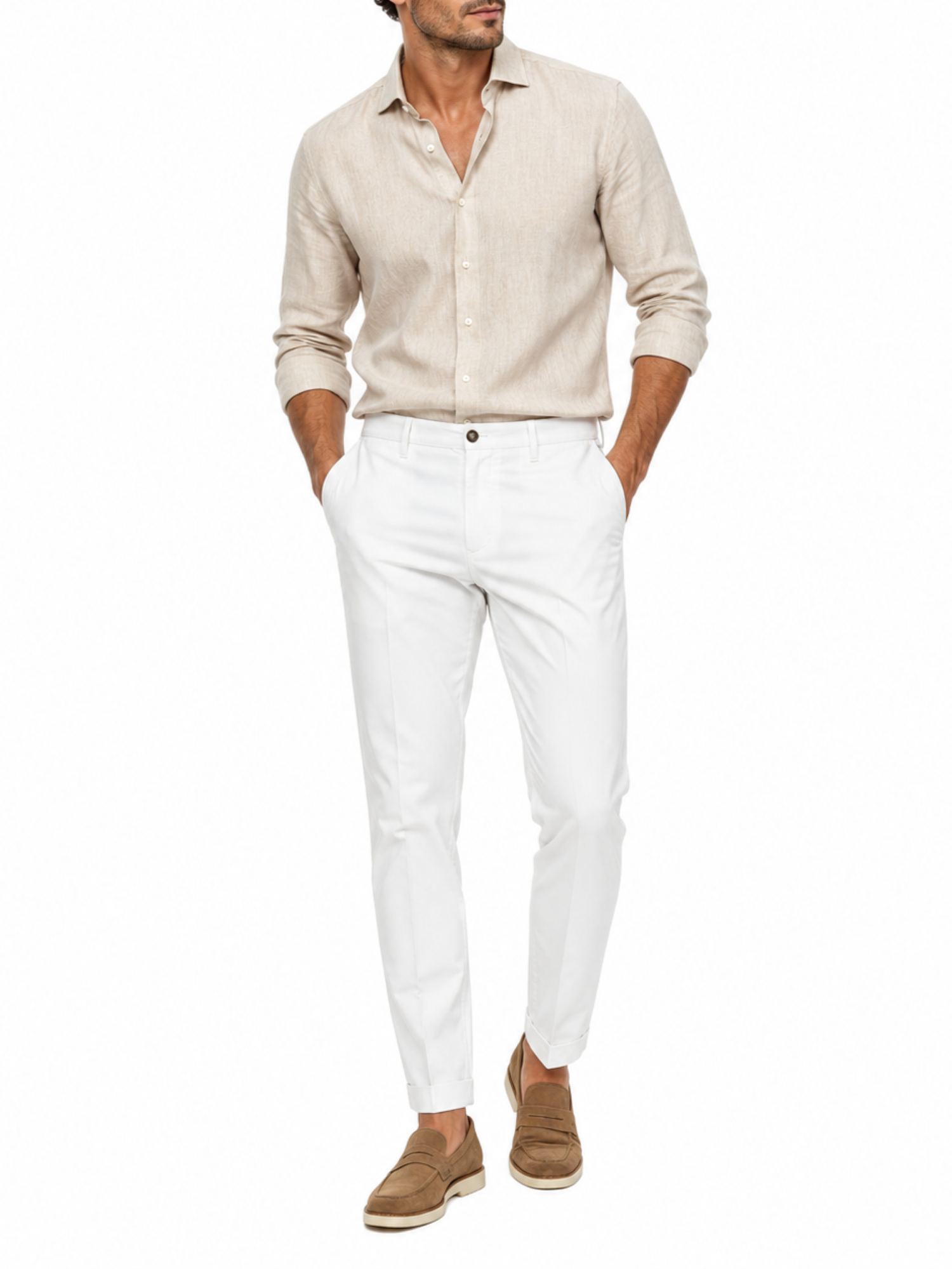 Le Braghe pantaloni uomo capri slim bianco M1056-1602 BIANCO Le Braghe