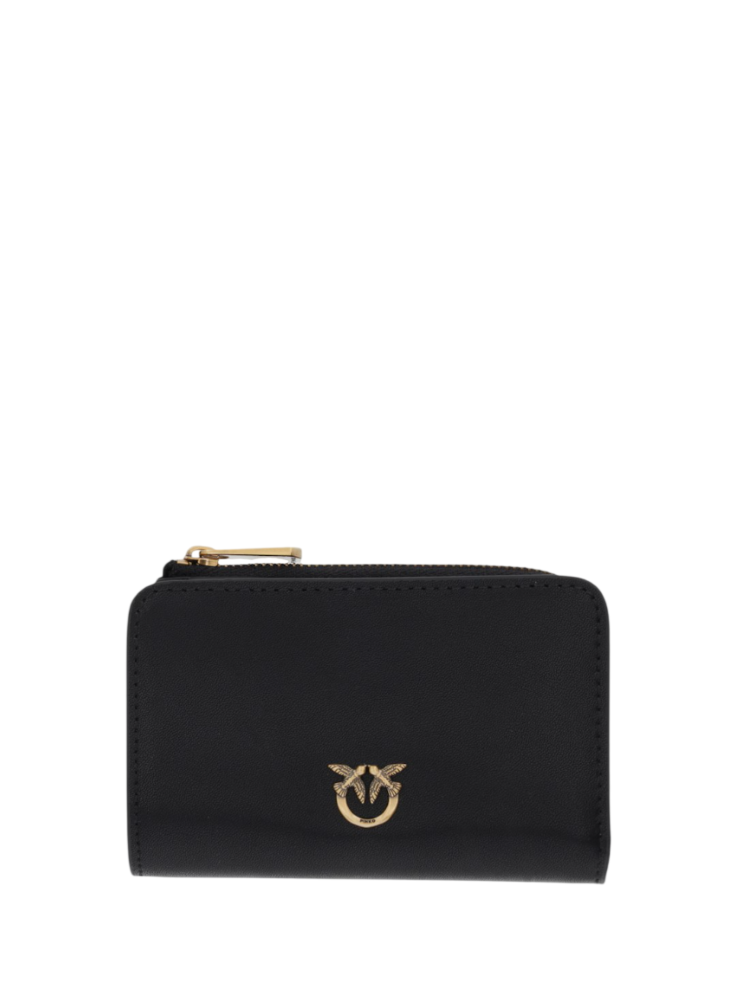 Pinko portafogli mini Wallet in pelle nero oro 106206-A0F1 Z99Q PINKO