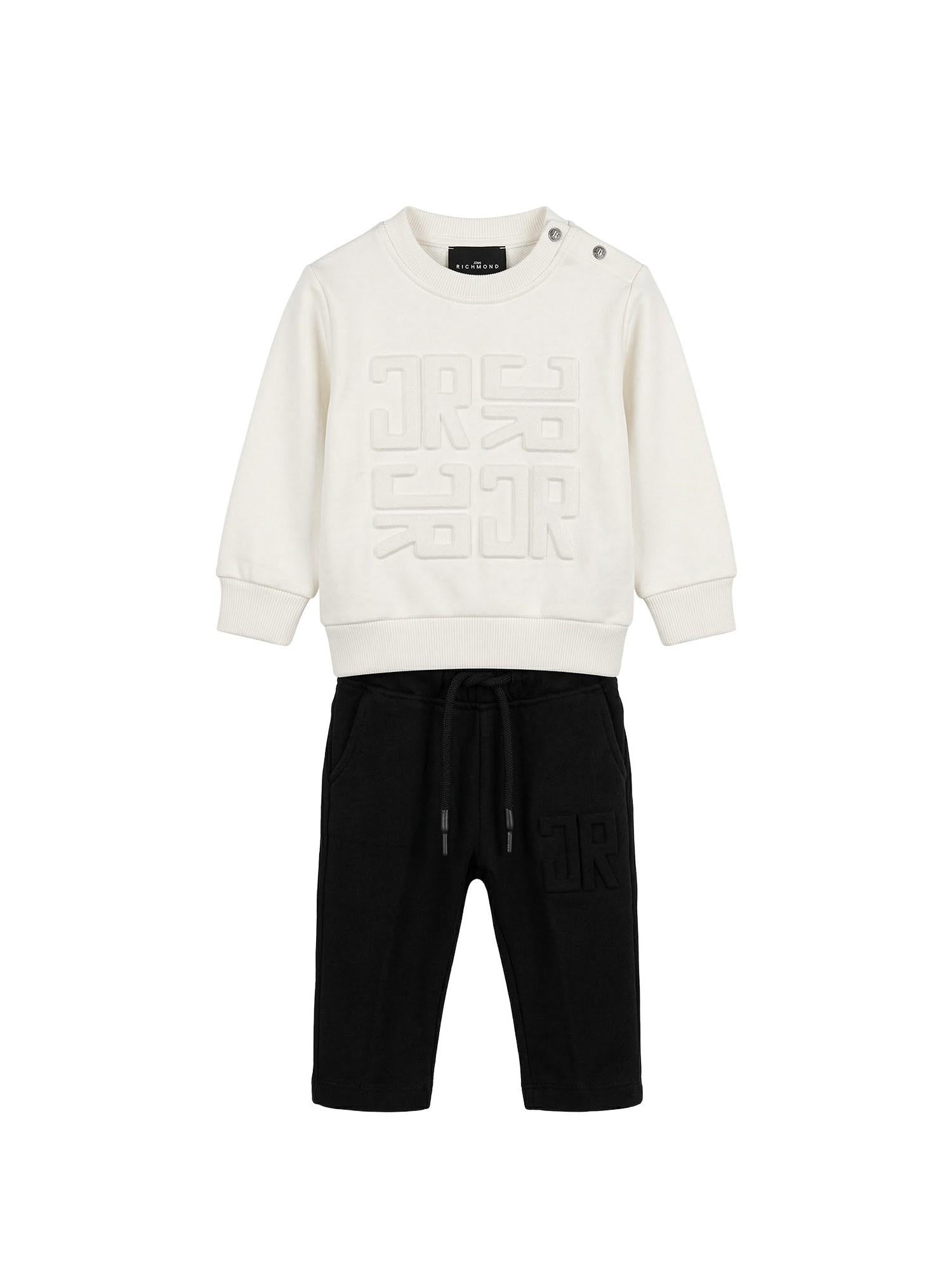 John Richmond completo neonato felpa e pantaloni bianco nero RIP26014CF WHITE-BLACK John RICHMOND