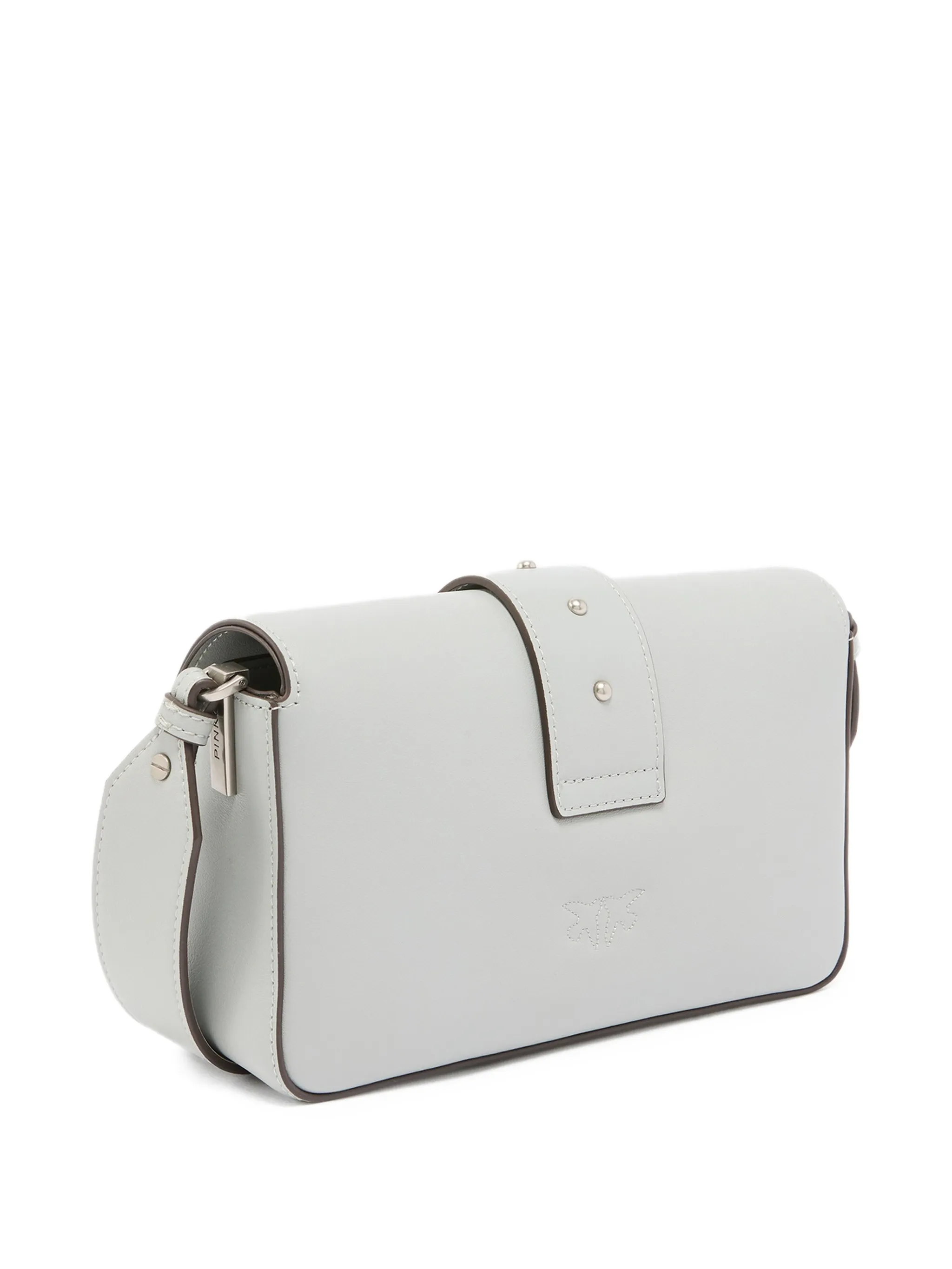 Pinko borsa Love Bag One Mini Slouchy in pelle grigio perla argento 104340-A0QO K32O PINKO