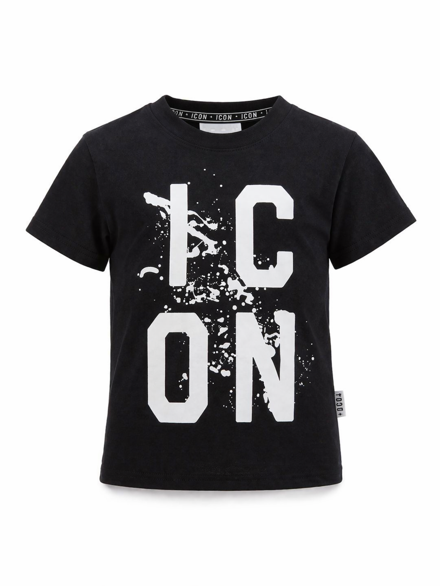 Icon T-shirt bambino manica corta con stampa logo nero IBKS001119 9000 ICON