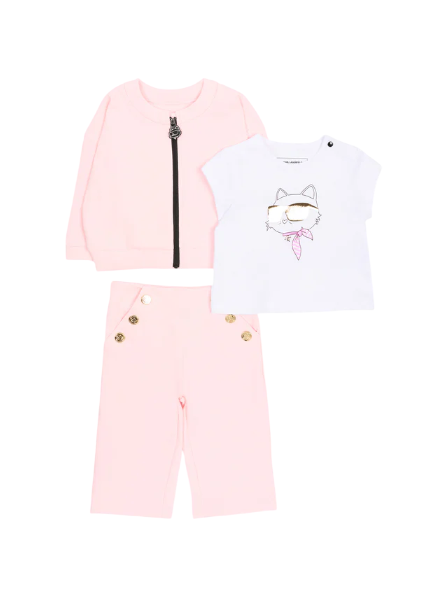 Karl Lagerfeld completo bambina felpa pantaloni T-shirt rosa Z31056 ROSA KARL LAGERFELD KIDS