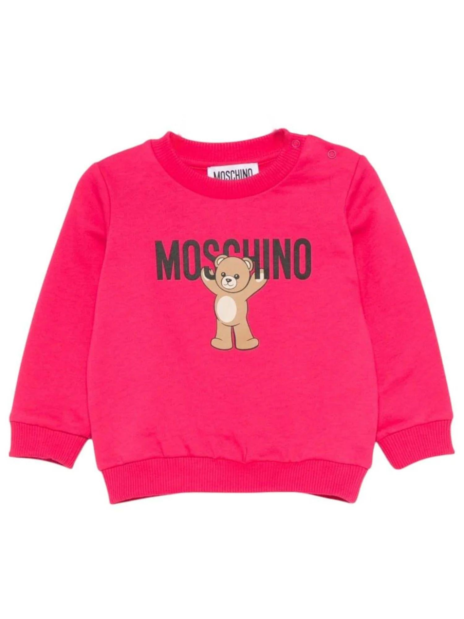 Moschino felpa neonata con orsetto fucsia MNF060-LCA40 50541 MOSCHINO
